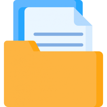 A folder with an open file and a document.